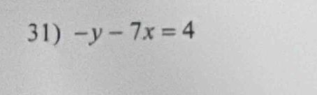 -y-7x=4