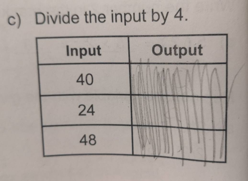 Divide the input by 4.