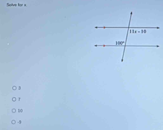 Solve far x.
3
7
10
-9