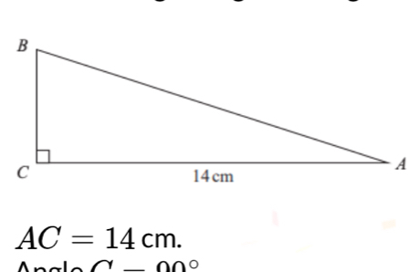 AC=14cm.
700°