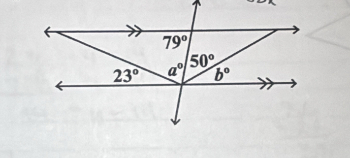 79°
50°
23° a° b°