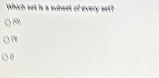 Which set is a subset of every set?
(0)
(3)
0