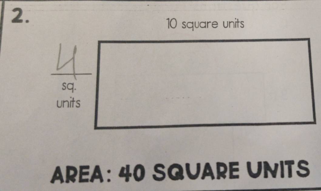 AREA: 40 SQUARE UNITS