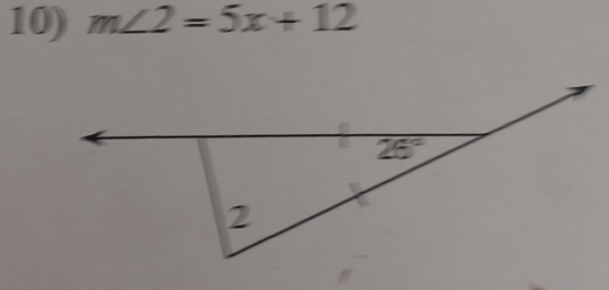 m∠ 2=5x+12