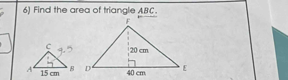 Find the area of triangle ABC.