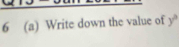 6 (a) Write down the value of y°