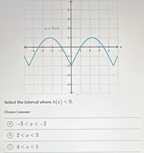 Select 
Choose 1 answer:
a -3
2
a 4