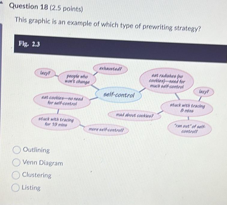 Solved: This graphic is an example of which type of prewriting strategy ...