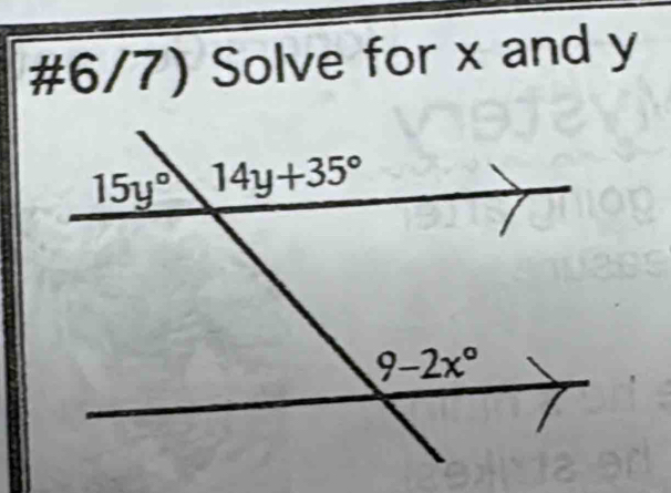 #6/7) Solve for x and y