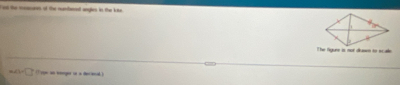 Find the moasures of the numfbened anglies in the lite.
The figure is not drawn to scale
m∠ 1=□° (ype an weeper or a decieal.)