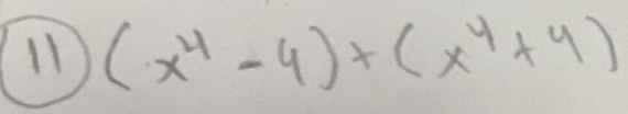 11 (x^4-4)+(x^4+4)