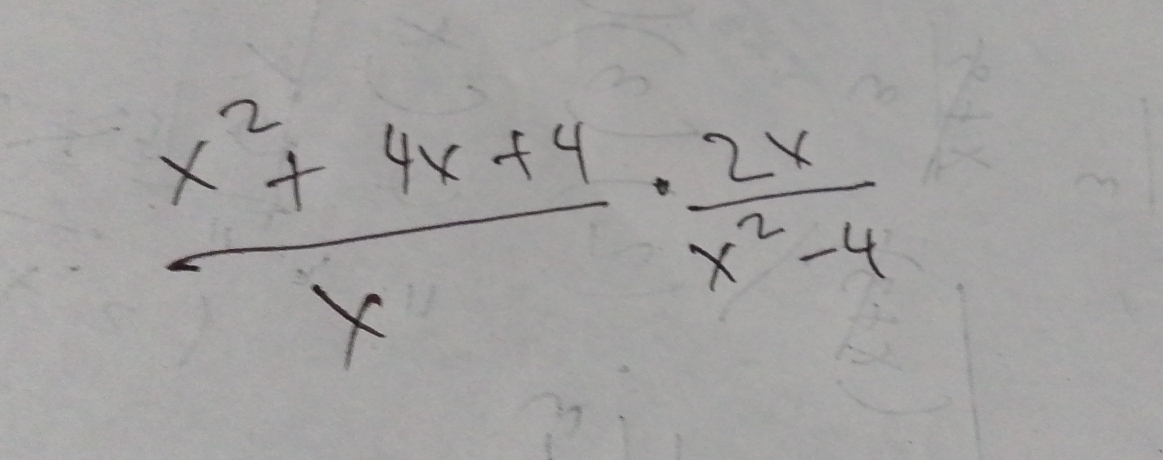  (x^2+4x+4)/x ·  2x/x^2-4 