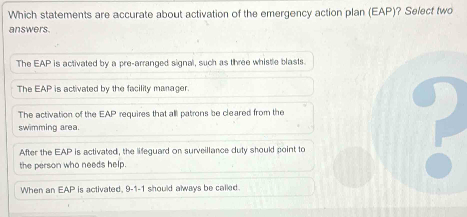 Solved: Which statements are accurate about activation of the emergency ...