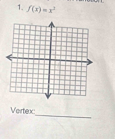 f(x)=x^2
_ 
Vertex: