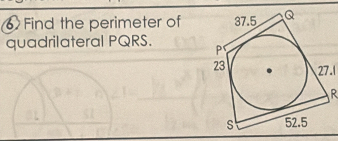 Find the perimeter of 
quadrilateral PQRS.
27.1
R