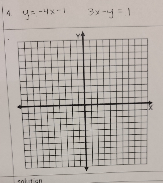 y=-4x-1 3x-y=1