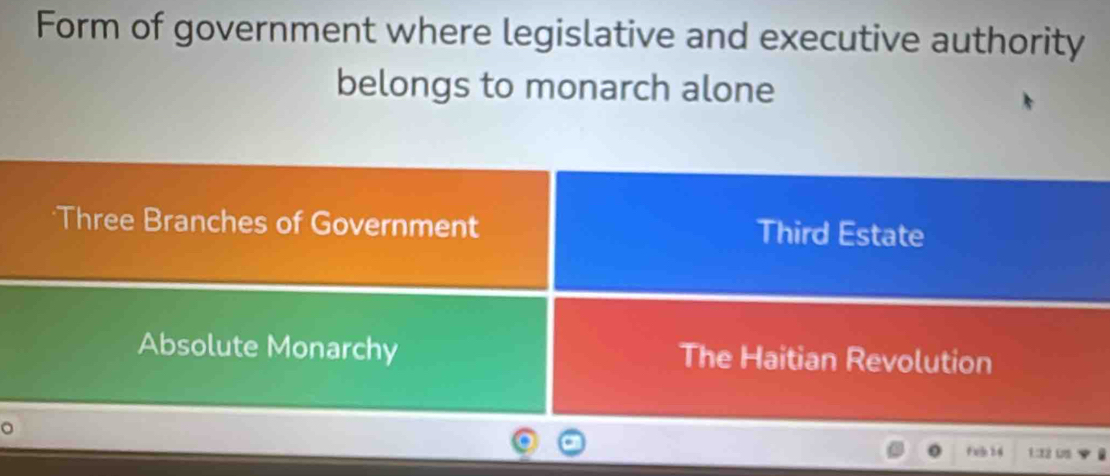 Form of government where legislative and executive authority
belongs to monarch alone
*Three Branches of Government Third Estate
Absolute Monarchy The Haitian Revolution
。
Ful 24