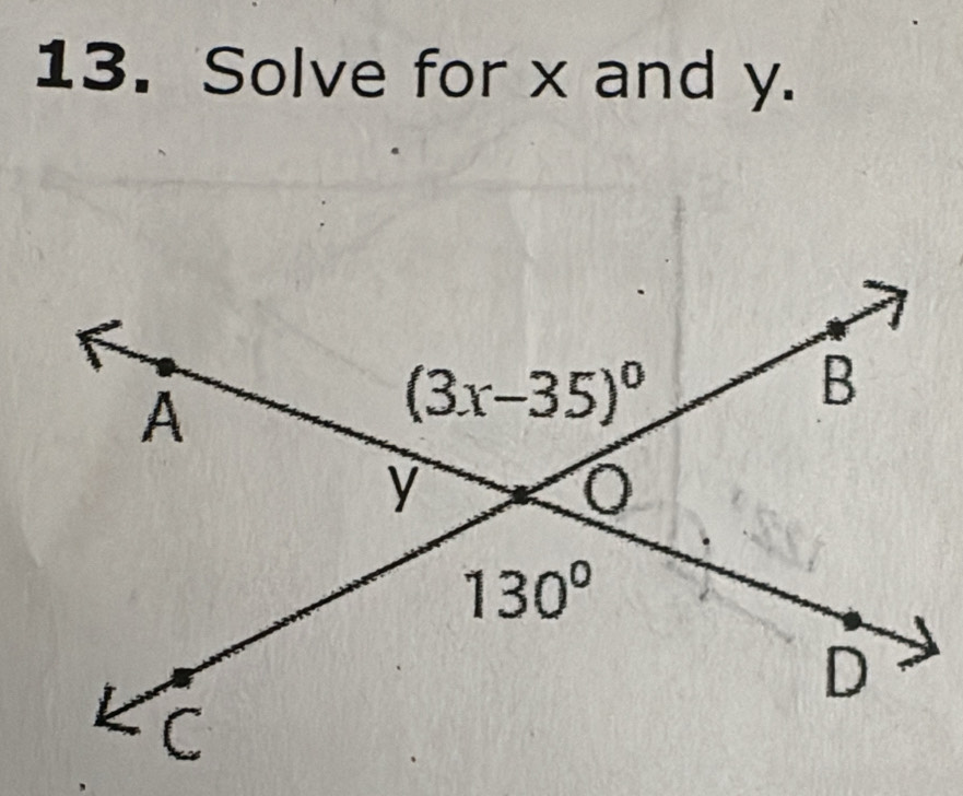 Solve for x and y.