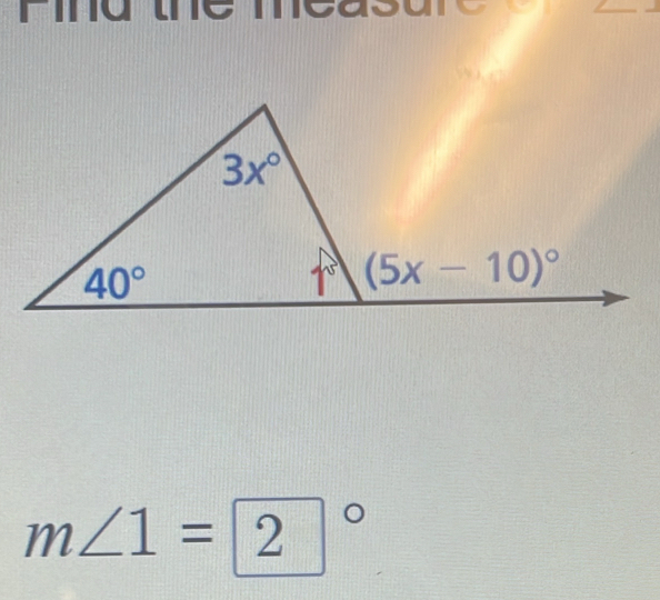 Fina the
m∠ 1=2°