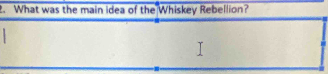 What was the main idea of the Whiskey Rebellion?