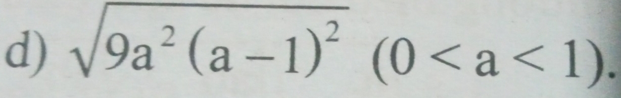 sqrt(9a^2(a-1)^2)(0.