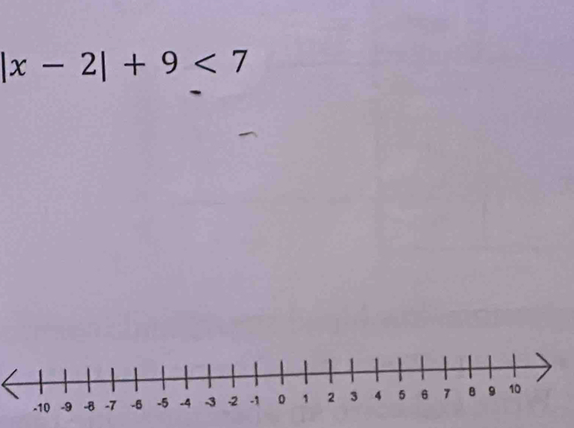 |x-2|+9<7</tex>