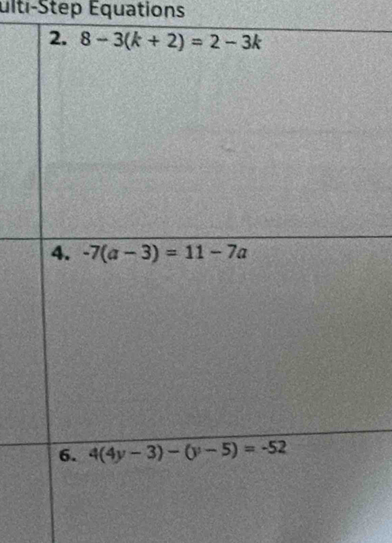 ulti-Step Equations