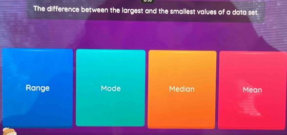 Solved: The difference between the largest and the smallest values of a ...