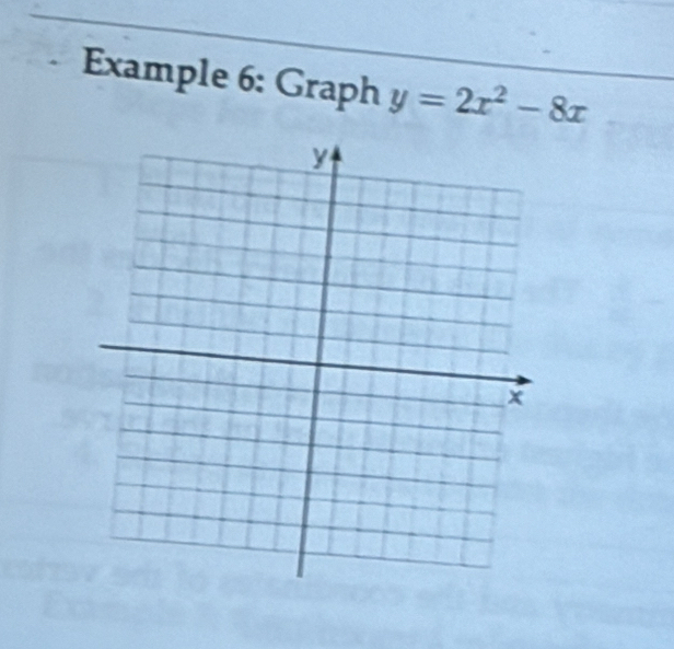 Example 6: Graph y=2x^2-8x