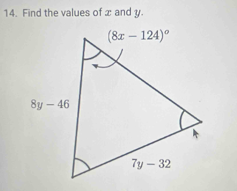 Find the values of x and y.