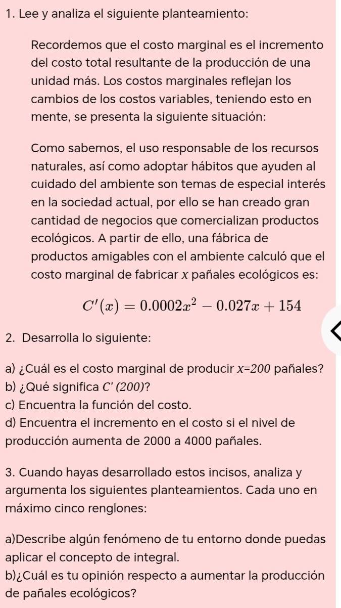 Resuelto:Lee y analiza el siguiente planteamiento: Recordemos que el ...