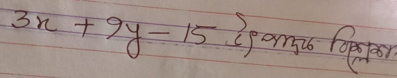 3x+9y-15=9), arss foppeor