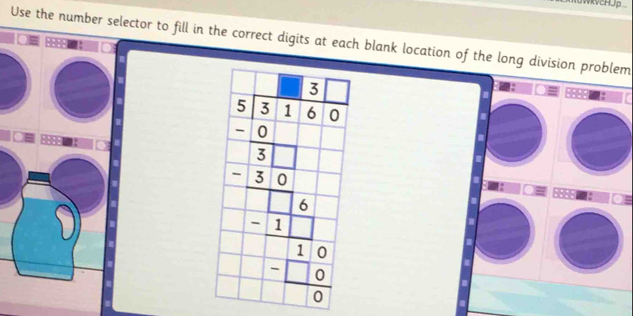 WkvcHJp 
Use the number selctor to fill in the correct digits at each blank location of the long division problem
beginarray r □ □  3encloselongdiv 125=frac □ □  -□ □  hline 11 -1 -15 hline 1 1 -15 hline 15endarray 
.