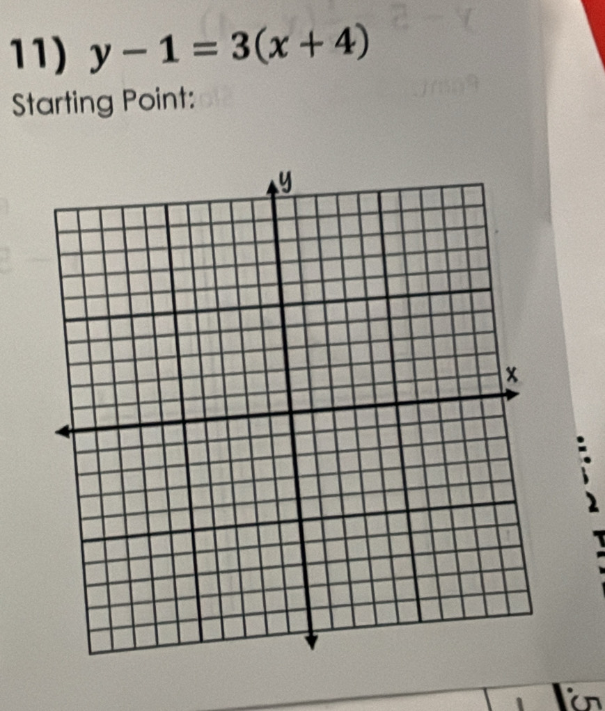 y-1=3(x+4)
Starting Point: