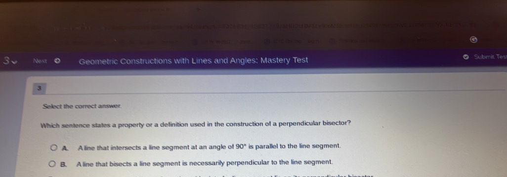 Solved: Geometric Constructions with Lines and Angles: Mastery Test ...