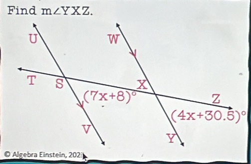 Find m∠ YXZ.