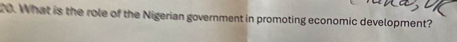 What is the role of the Nigerian government in promoting economic development?