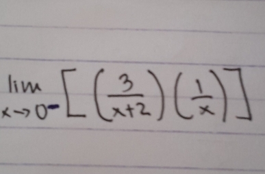 limlimits _xto 0^-[( 3/x+2 )( 1/x )]