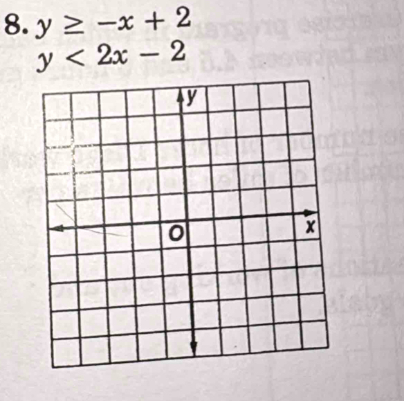 y≥ -x+2
y<2x-2</tex>