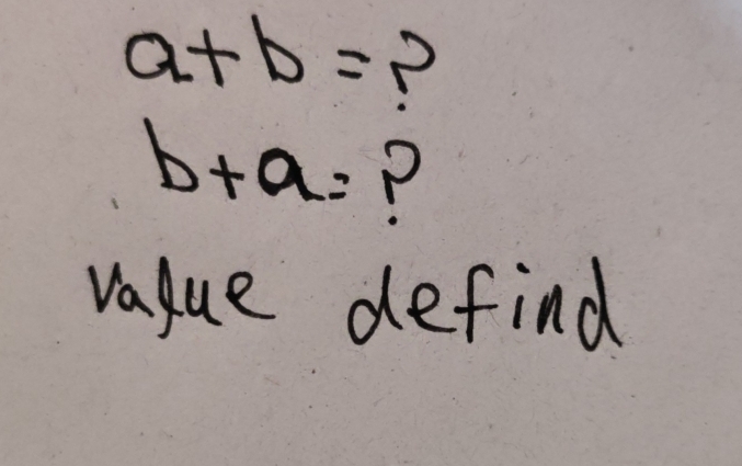 a+b= P
b+a= P
vaque defind