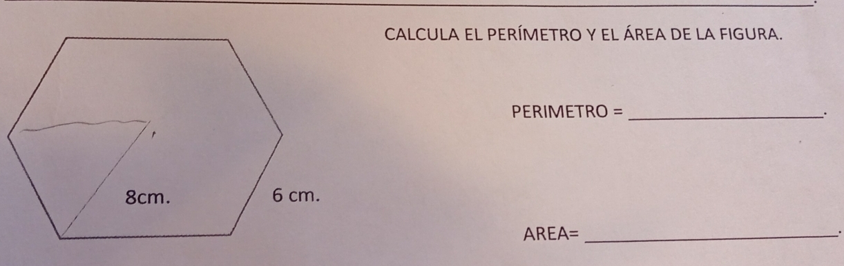 cALcuLa el perímetro y el área de la figura.
PERIMETRO =_ 
ARFA =_ 