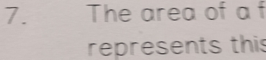 The area of a f
represents this