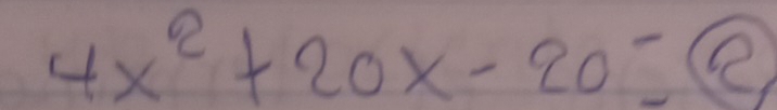 4x^2+20x-20=e