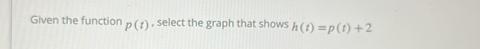 Given the function p(t) , select the graph that shows h(t)=p(t)+2