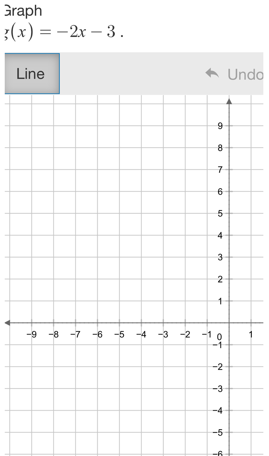 Graph;(x)=-2x-3. 
Line Undo
1
-6