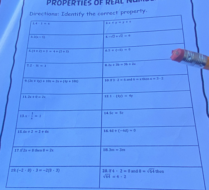 PROPERTIES OF REAl N