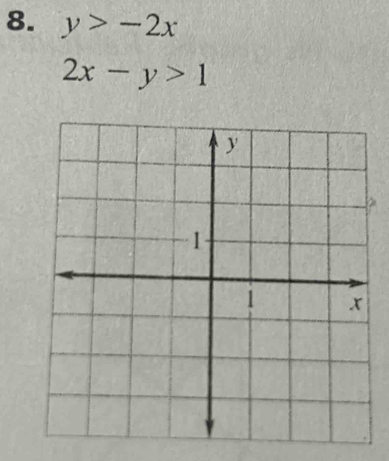 y>-2x
2x-y>1