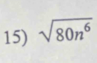 sqrt(80n^6)