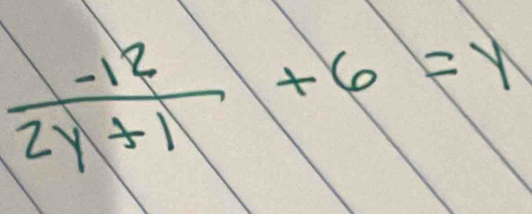  (-12)/2y+1 +6=y