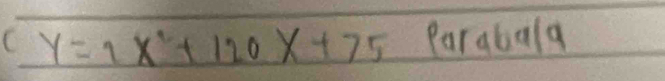 y=1x^2+120x+75 Parabala